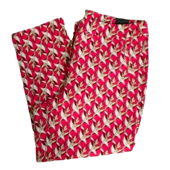 Lane Bryant hot pink pattern ankle length pant Lena fit unique NWT plus sz 24 - Picture 2 of 10